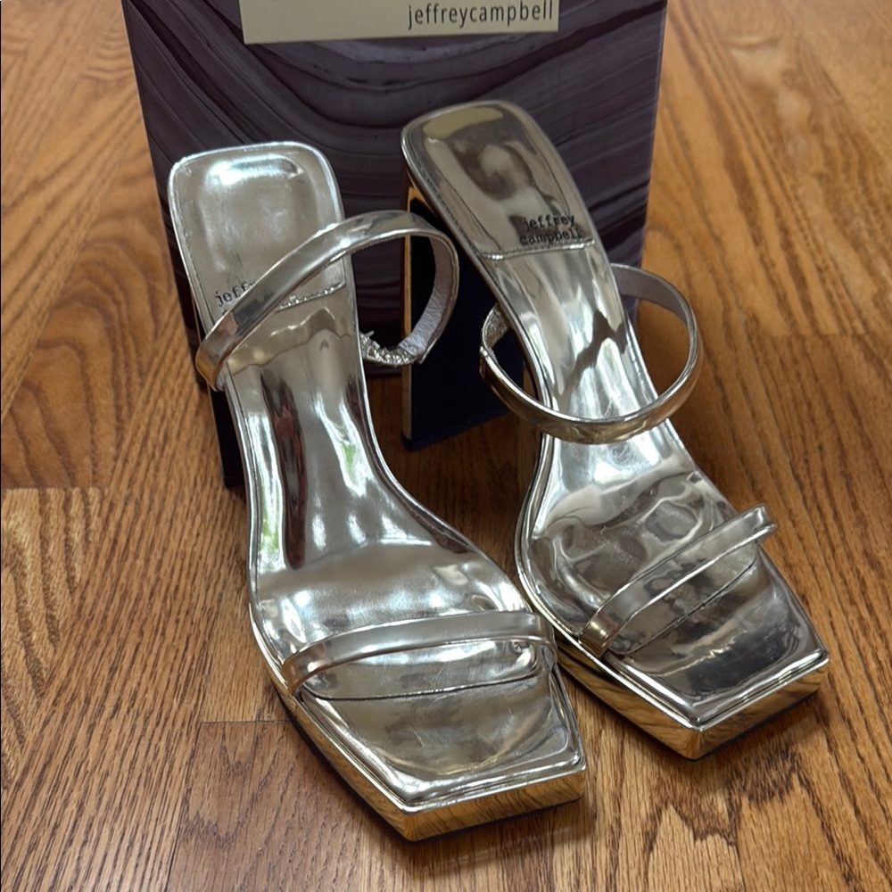 Jeffrey Campbell Metallic Silver Heels